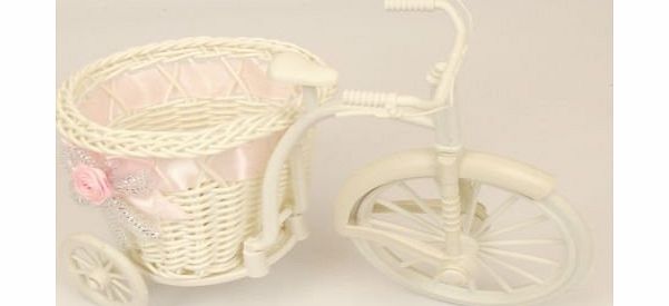 SMALL or LARGE Baby Pram Hamper Wicker Basket for Baby Shower Gifts (Pink, Trike (Small))