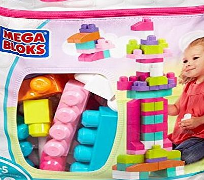 Mega Bloks Big Building Bag - Pink, 80 Pieces