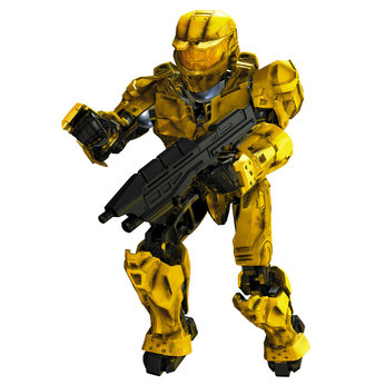 Mega Bloks Halo Wars Metalon Figure - Yellow UNSC Spartan-II