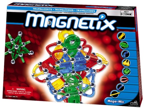 MEGA BLOKS Magnetix 110Ct Silver Combo