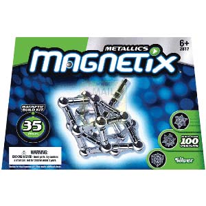 MEGA BLOKS Magnetix 35 Pieces Silver