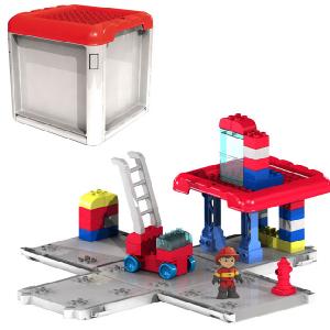 Mini My Builder 2 And Mini Bucket And 1 Fire Hse