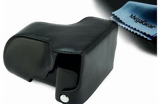 ``Ever Ready`` Protective Black Leather Camera Case , Bag for Fujifilm X-E2, Fujifilm X-E1 with 18-55 Lens