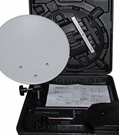 Megasat Camping balcony case - digital satellite system in practical hard protective case inclusive suction cup multiple brackets and compass   optic premium universal single LNB   connection kit with