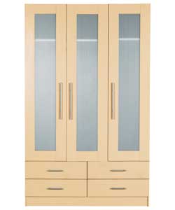 Melbourne 3 Door 4 Drawer Wardrobe - Maple