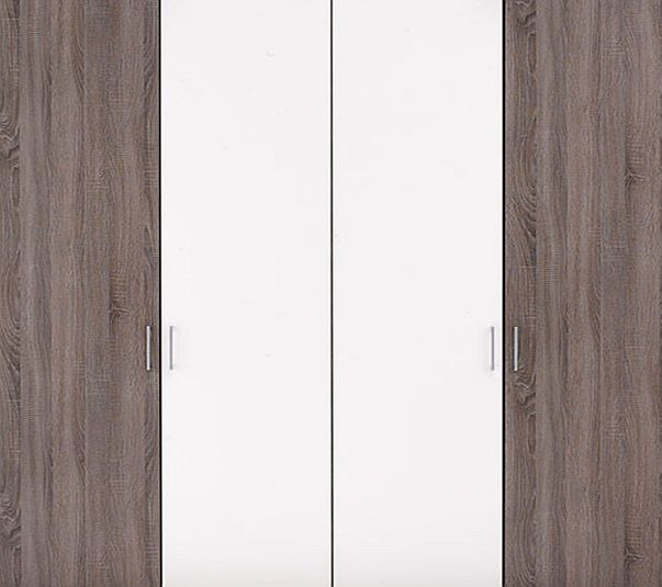 Melbourne 4 Door Wardrobe - Oak and White