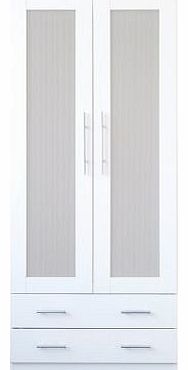 Melbourne Bedroom Furniture - 2 Door Wardrobe with 2 Drawers - White