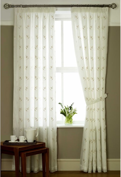 Melbourne Champagne and Gold Lined Voile Curtains