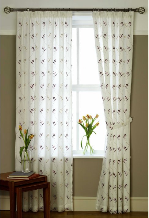 Melbourne Champagne and Wine Lined Voile Curtains