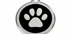 Melian DOG/PET TAG DESIGN 25mm Stainless Steel Paw BLACK Engraved from Melian - MESSAGE US WITH WORDING REQUIRED