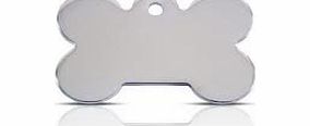 Melian Pet Tag Bone Shape Alloy 32mm Silver MESSAGE US WITH TEXT REQUIRED