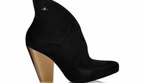 Melissa   Vivienne Westwood Black flocked high-heeled ankle boots