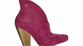 Melissa   Vivienne Westwood Plum flocked high-heeled ankle boots