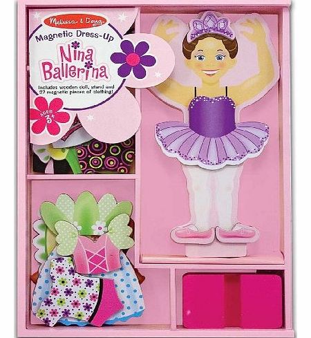 Nina Ballerina - Magnetic Dress Up Wooden Doll & Stand