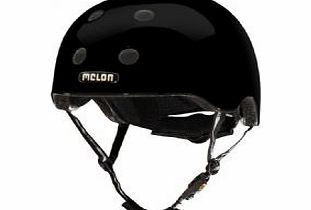 Melon Closed Eyes Plain Glossy Black Urban Helmet