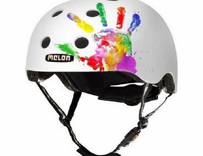 Melon Handprint White Helmet