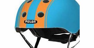 Melon Helmets Double Orange/blue Stripe Helmet