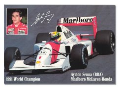 Ayrton Senna Printed Sponsor Postcard