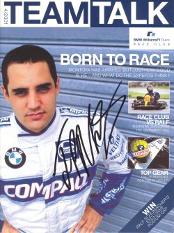 Juan Pablo Montoya Signed BMW Williams F1 Team Talk Magazine