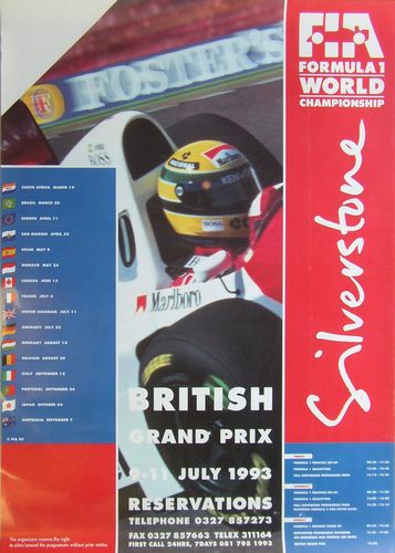 Memorabilia Posters British GP 1993 (Program Cover Poster) Poster