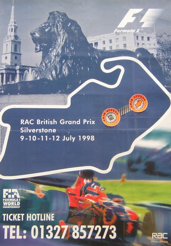 Memorabilia Posters British GP With Grid Pass Sticker Poster