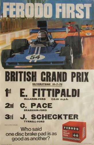 Memorabilia Posters Ferodo British GP Result Poster