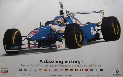 Memorabilia Posters Renault ``A Dazzling Victory`` Villeneuve Poster