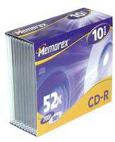 Memorex CD-R 52x 700MB Professional - In Slim Jewel Cases - 10 Pack