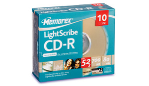 Memorex CD-R Lightscribe 700MB 52x - 10 pack slim jewel case