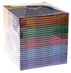 Memorex CD Slim Jewel Case (Mixed Colours) - Pack or 25 (330907)