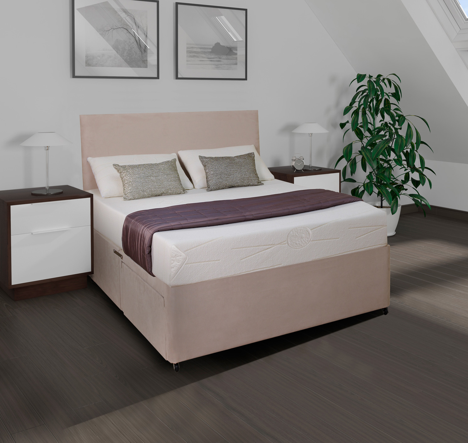 Memory Foam Warehouse Burbank Single Faux Suede Divan