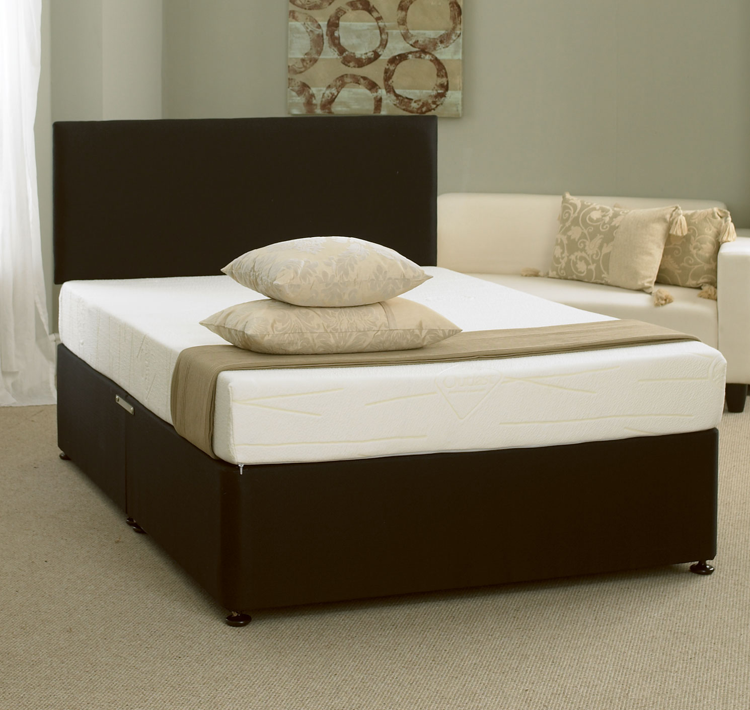 Memory Foam Warehouse Essentials Double Fabric Divan