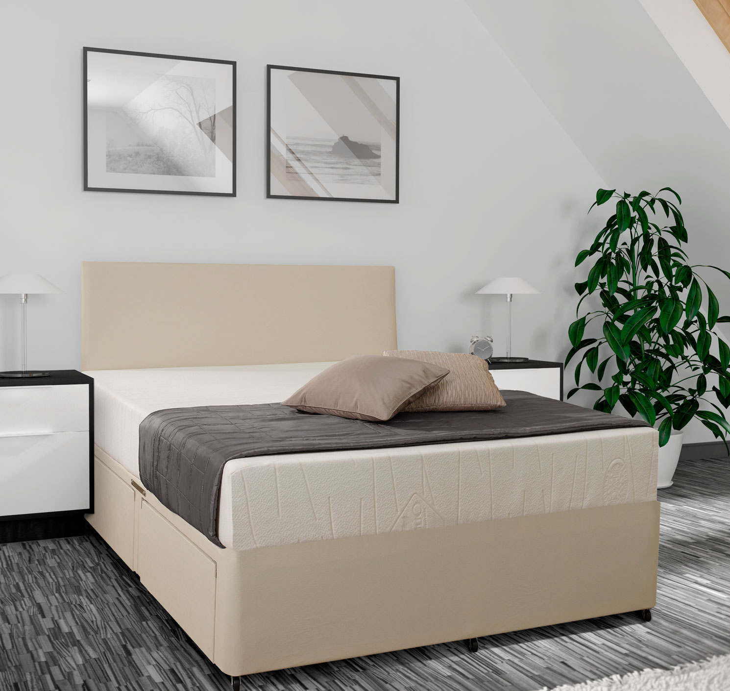 Memory Foam Warehouse Lowell Double Faux Leather Divan