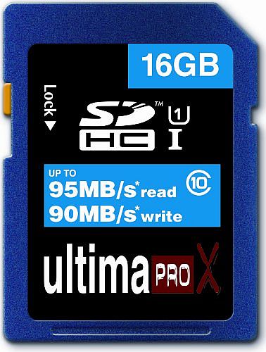  16GB Class 10 Ultima Pro X 95MB/s Read - 90MB/s Write SDHC Memory Card for RoadHawk, Astak or Super Legend HD Car Video Recorder Cameras