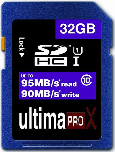  32GB Class 10 Ultima Pro X 95MB/s Read - 90MB/s Write SDHC Memory Card for RoadHawk, Aiptek, Astak or Super Legend HD Car Video Recorder Cameras