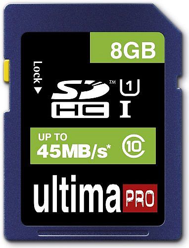  8GB Class 10 45MB/s Ultima Pro SDHC Memory Card for RoadHawk, Astak or Super Legend HD Car Video Recorder Cameras