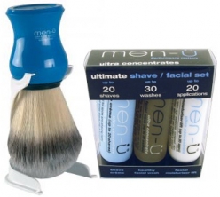 MEN-U PREMIER SHAVING BRUSH and STAND - BLUE