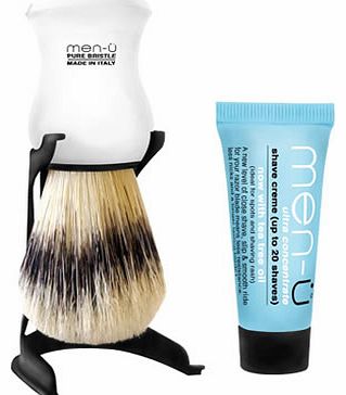 men-u Barbiere Shaving Brush and Stand - White