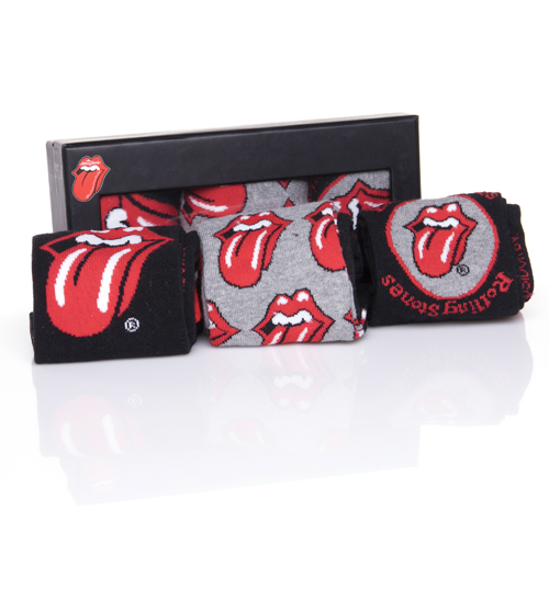 Mens 3pk Rolling Stones Socks Gift Set