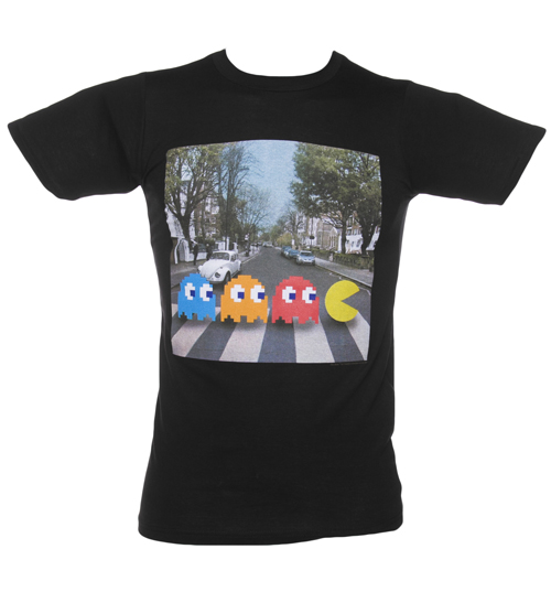 Mens Black Abbey Road Pac-Man T-Shirt