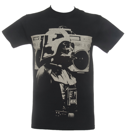 Mens Black Boombox Vader Star Wars T-Shirt
