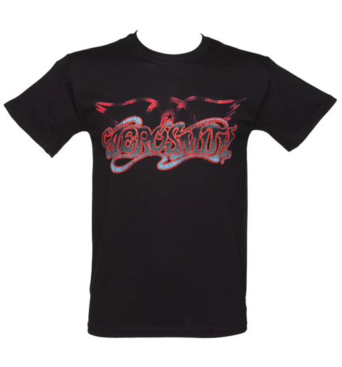 Black Classic Aerosmith Logo T-Shirt