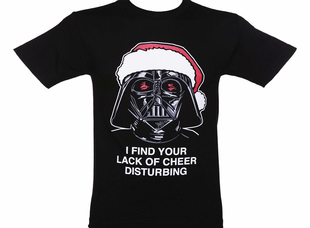Mens Black Darth Vader Santa Star Wars T-Shirt