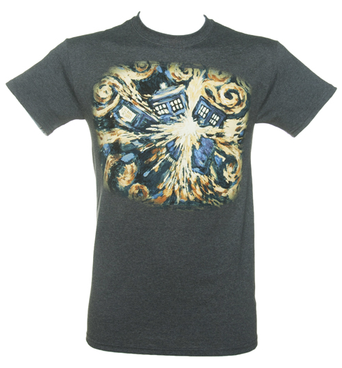 Mens Black Doctor Who Van Gogh Exploding