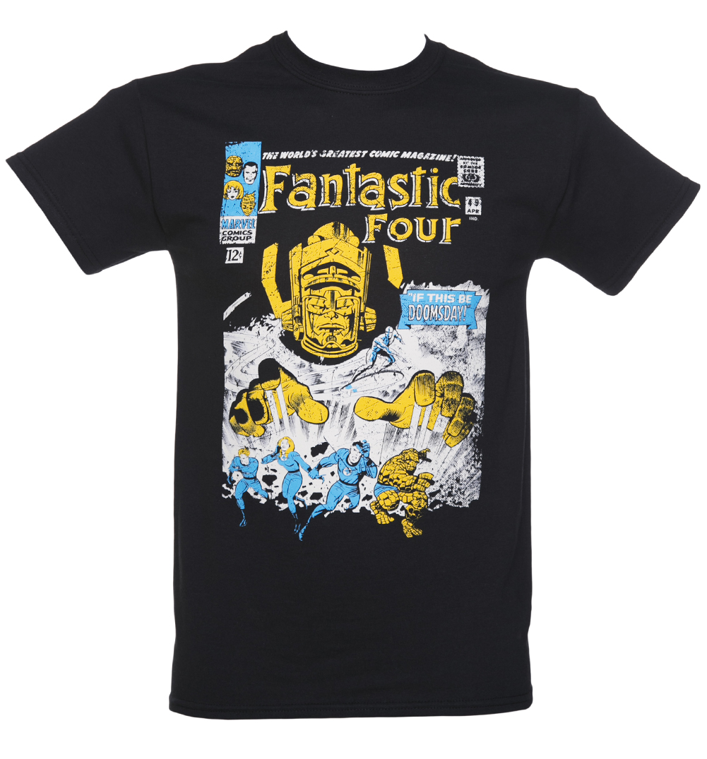 Mens Black Fantastic Four Marvel T-Shirt