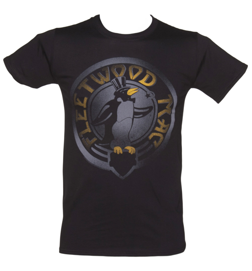 Mens Black Fleetwood Mac Penguin Logo T-Shirt
