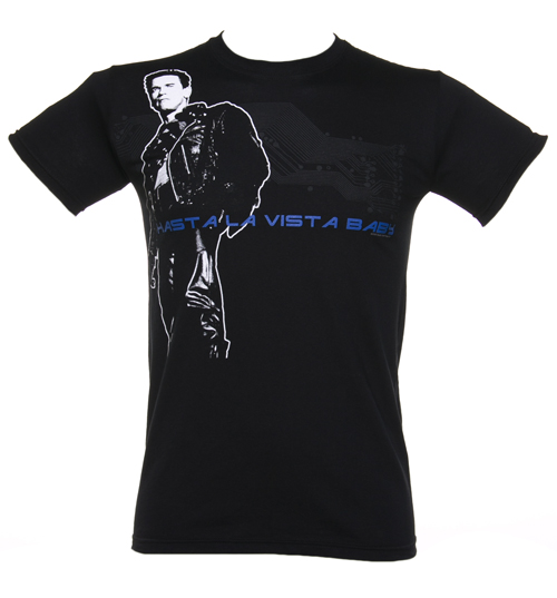 Mens Black Hasta La Vista Terminator 2