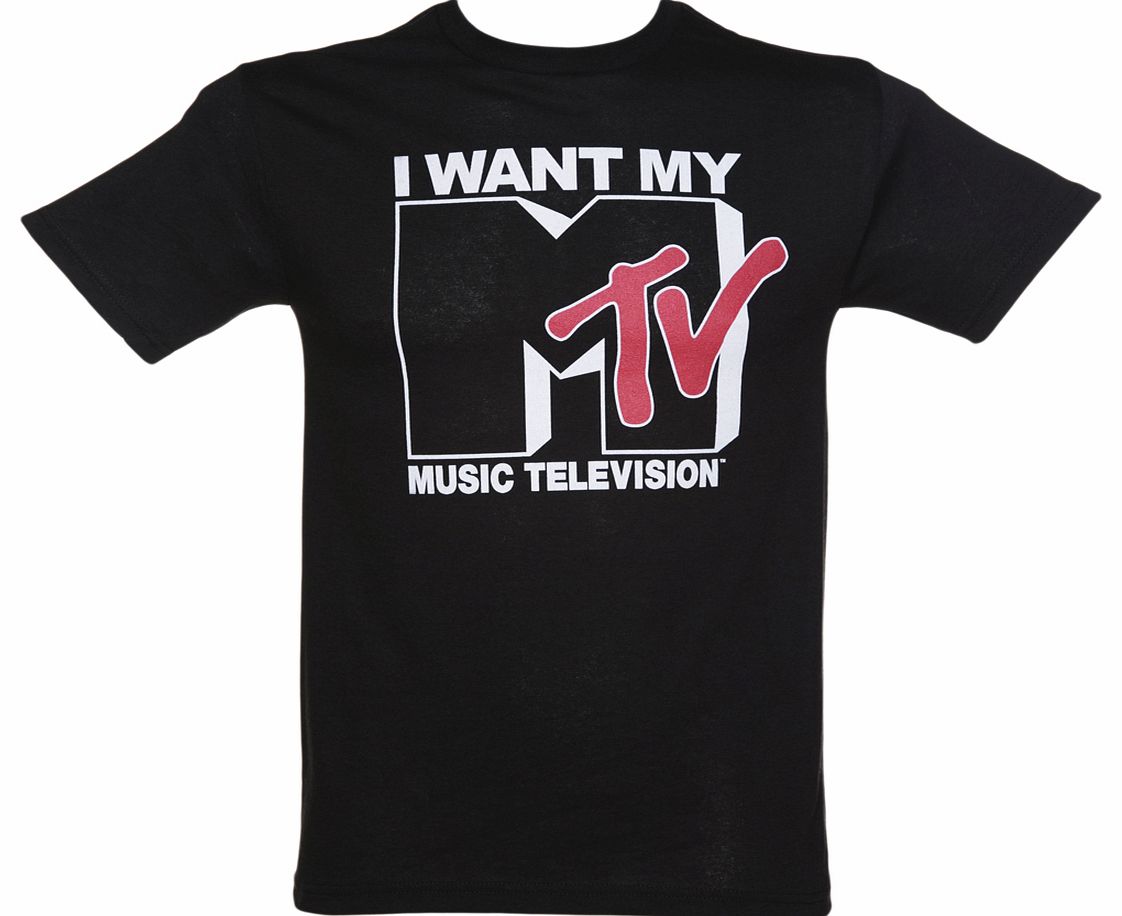 Mens Black I Want My MTV T-Shirt
