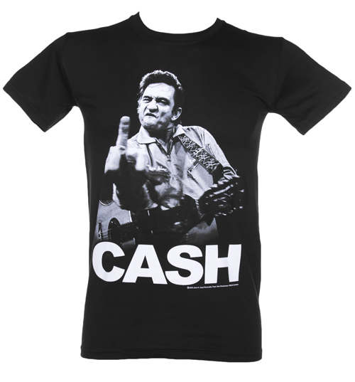 Black Johnny Cash Flippin The Bird