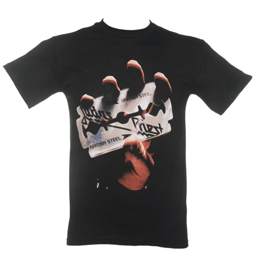 Mens Black Judas Priest British Steel T-Shirt